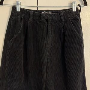 Nasty Gal Wide Leg Black Corduroy Pants